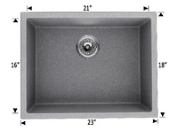 American Imaginations 23-in. W CSA Approved Black Granite Composite Kitchen Sink With 1 Bowl AI-29270