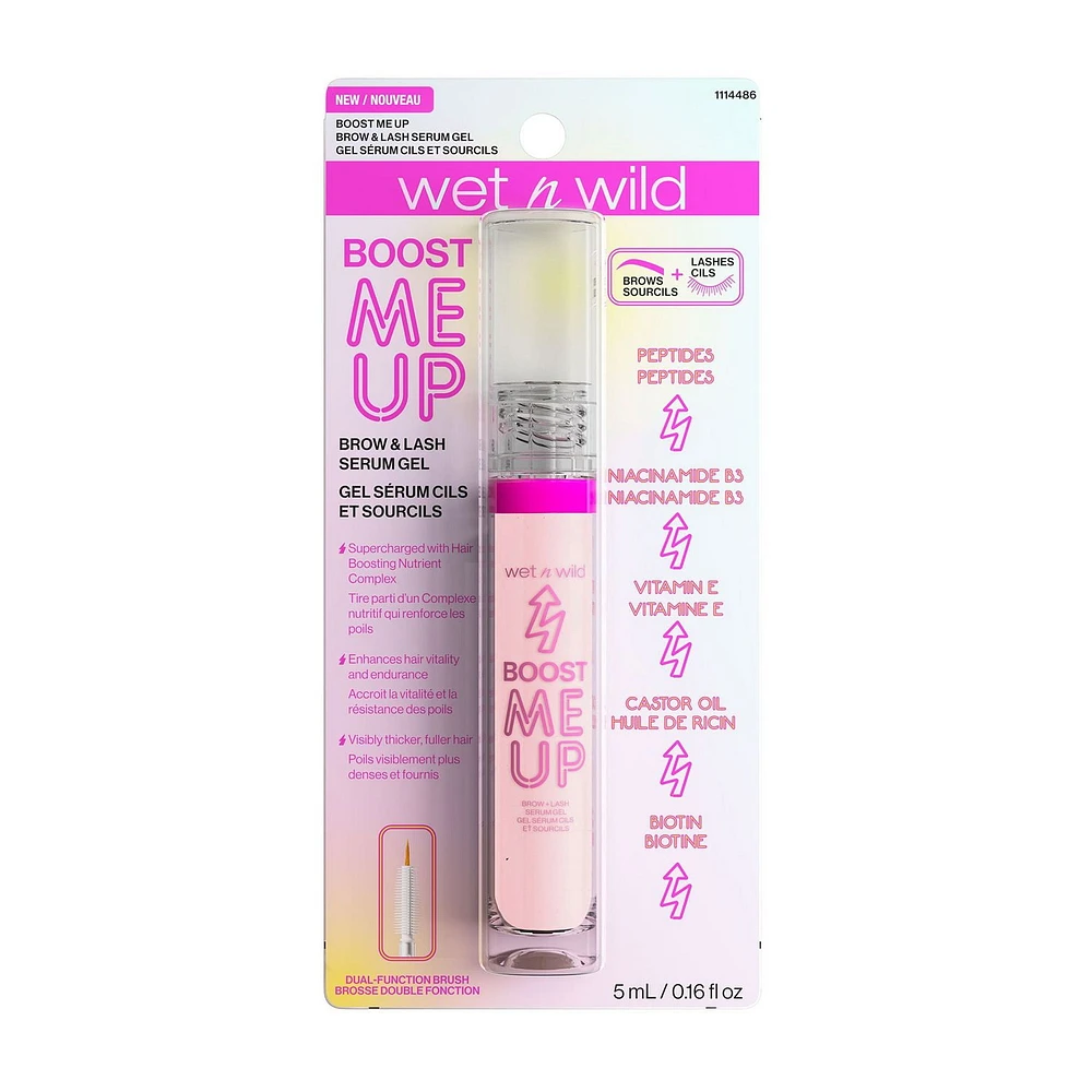 Boost Me Up Brow & Lash Serum, Nourishing serum gel.