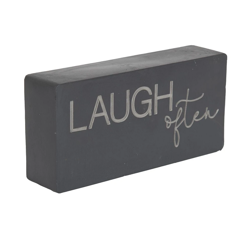 hometrends "Laugh Often" Two Tone Plaque