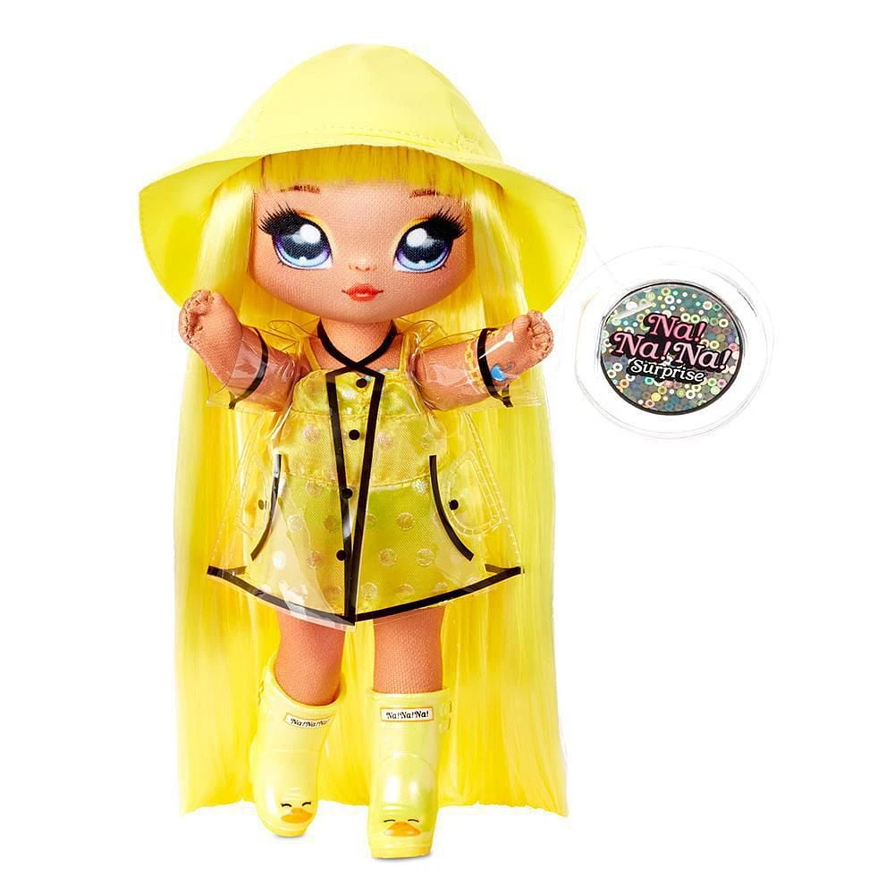 Na Na Na Surprise 2-in-1 Fashion Doll and Sparkly Sequined Purse Sparkle Series – Daria Duckie, 7.5" Raincoat Doll