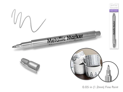 Silver Metallic Marker: 1.2mm Fine Point