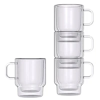 Double Wall Empilable Stackable Coffee Mug 350ml set of 2