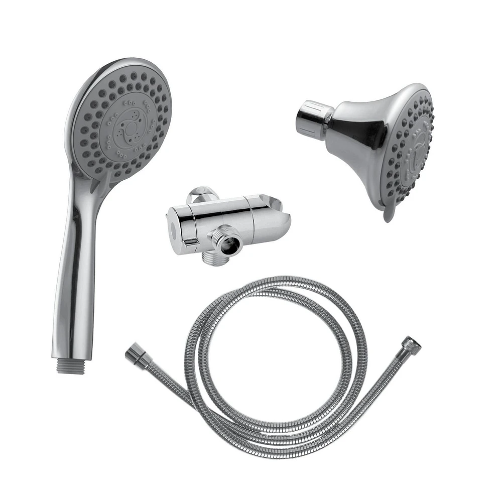 akuaplus® - 3-Way combo hand shower and shower head 5 Settings.