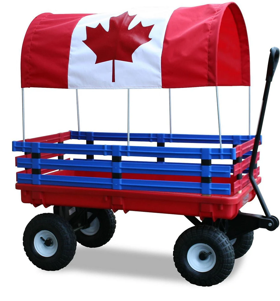 Millside Canada flag full length canopy kids 20" x 38" wagon