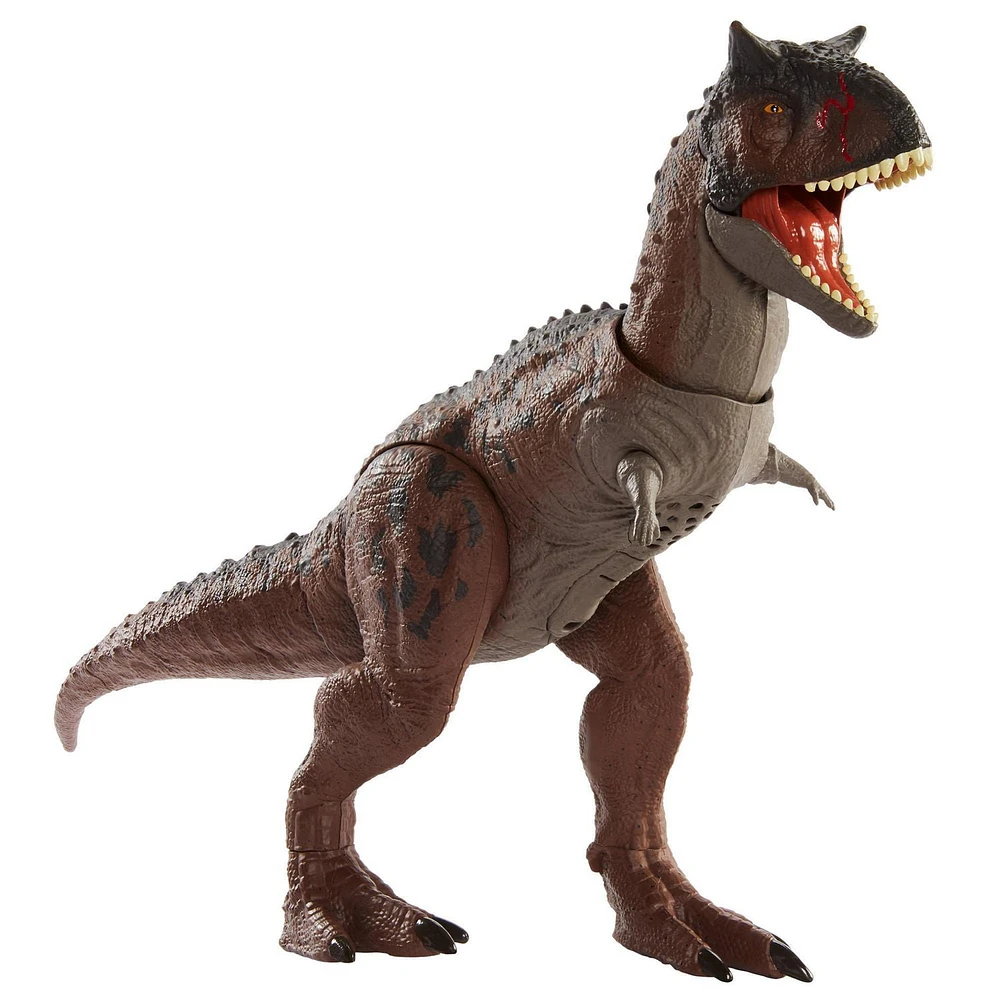 Jurassic World Camp Cretaceous Control ‘N Conquer Carnotaurus Toro Dinosaur Action Figure with Attack Feature, Sounds and Accessories, Large Toy Gift