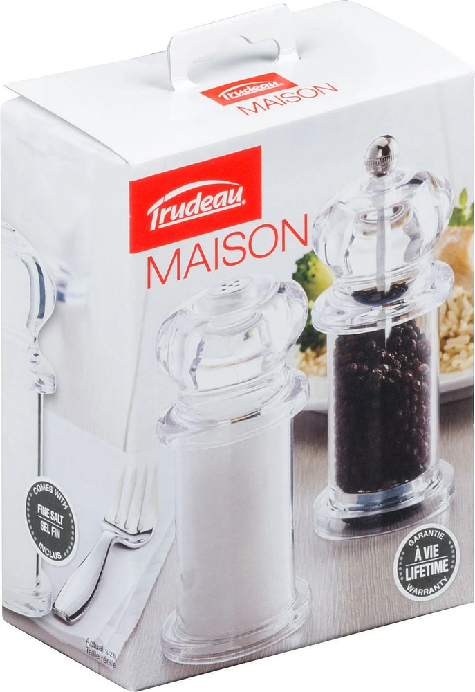 Trudeau Maison Traditions Acrylic Salt and Pepper Mill Set