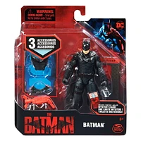 DC Comics, Batman 4-inch Action Figure with 3 Accessories and Mystery Card