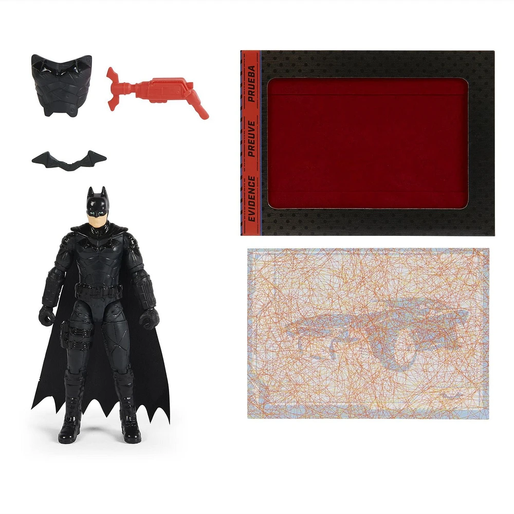 DC Comics, Batman 4-inch Action Figure with 3 Accessories and Mystery Card