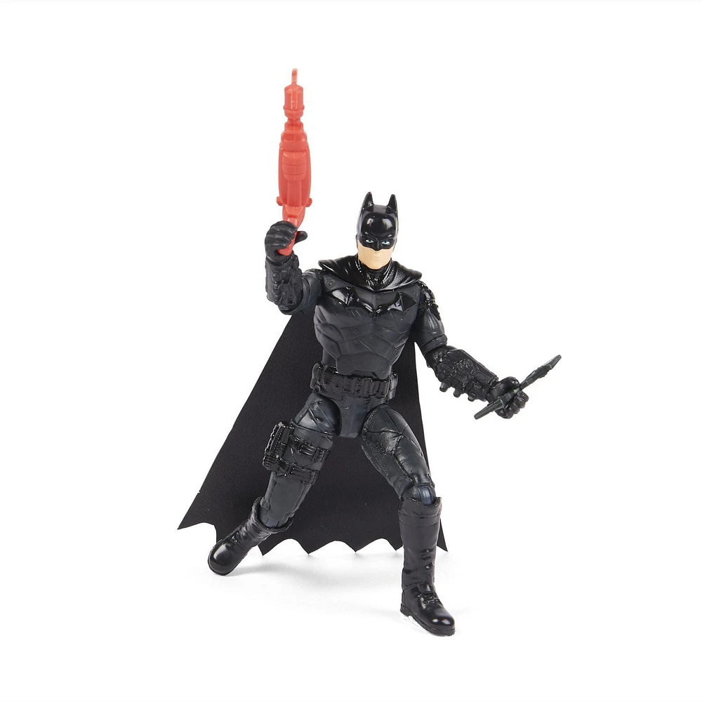 DC Comics, Batman 4-inch Action Figure with 3 Accessories and Mystery Card