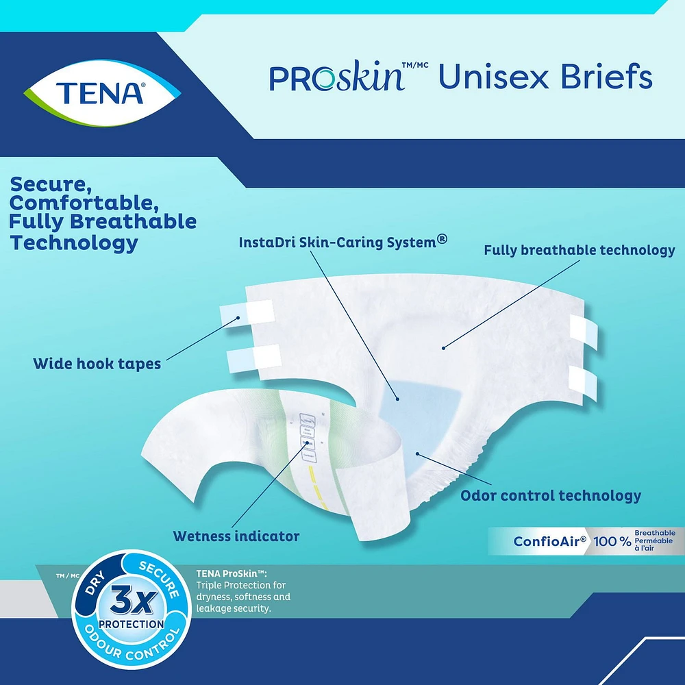 TENA Incontinence Briefs, Super Absorbency,  Large, 14 Count, 14 Count, Large