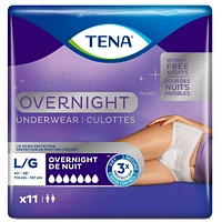 TENA Incontinence Underwear, Overnight Protection, Large, 11 Count, 11 count