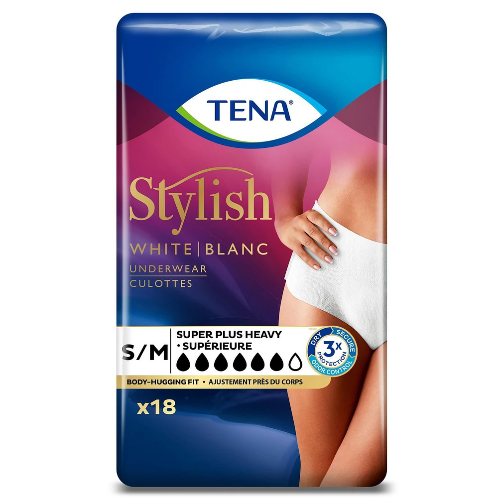 TENA Incontinence Underwear for Women, Super Plus Absorbency, Small/Medium, 18 Count, 18 Count, Small/Med