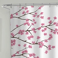 Hometrends Cherry Blossom Fabric Shower Curtain, Shower Curtain 70" x 72" (178 x 183 cm)