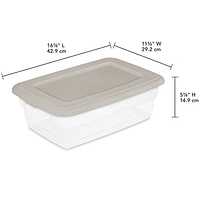 Sterilite Set of (4) 11.4 L Storage Boxes Grey