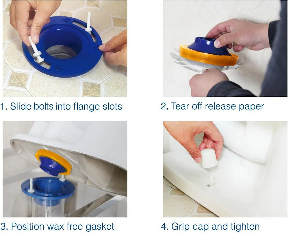 Spacio Elastic Wax Free Toilet Gasket with Toilet Bolts