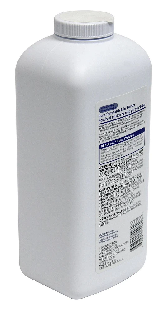 Equate Poudre d'amidon de maïs pur pour bébés -  Original 624G
