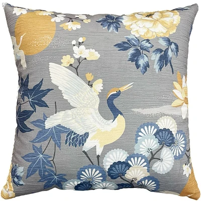 hometrends Cosmic Crane Floral Decorative Pillow, 18x18" Cushion