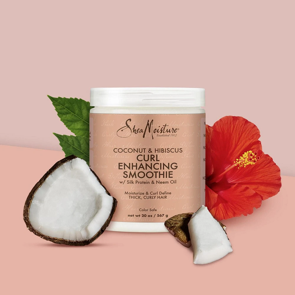 SheaMoisture Coconut & Hibiscus with Silk Protein & Neem Oil Curl-Enhancing Smoothie, 567g Smoothie