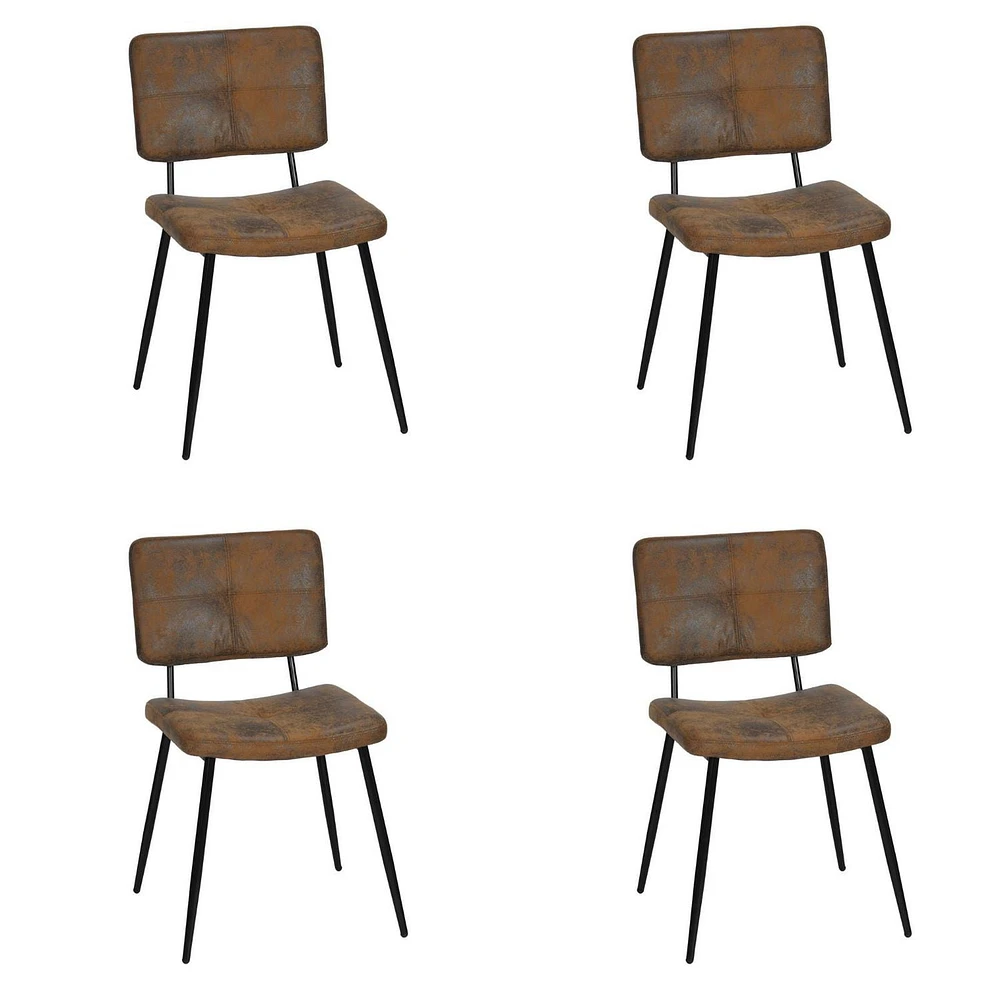 Homy Casa 63 Inch 5 Pieces Dining Sets - Rectangular Table and 4 Side Chairs with Upholstery Seat Metal Legs for Dining Room Kitchen