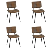 Homy Casa 63 Inch 5 Pieces Dining Sets - Rectangular Table and 4 Side Chairs with Upholstery Seat Metal Legs for Dining Room Kitchen