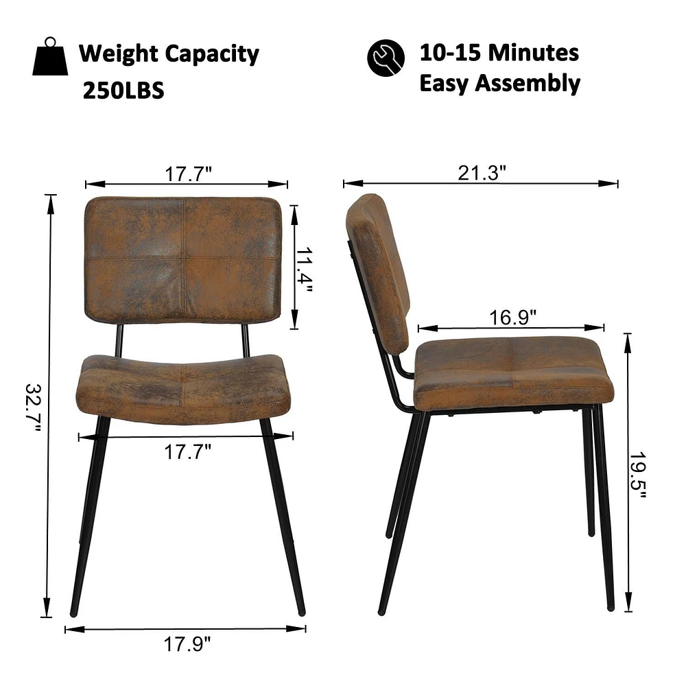 Homy Casa 63 Inch 5 Pieces Dining Sets - Rectangular Table and 4 Side Chairs with Upholstery Seat Metal Legs for Dining Room Kitchen