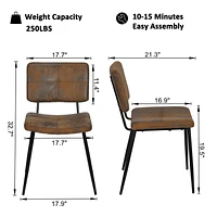Homy Casa 63 Inch 5 Pieces Dining Sets - Rectangular Table and 4 Side Chairs with Upholstery Seat Metal Legs for Dining Room Kitchen