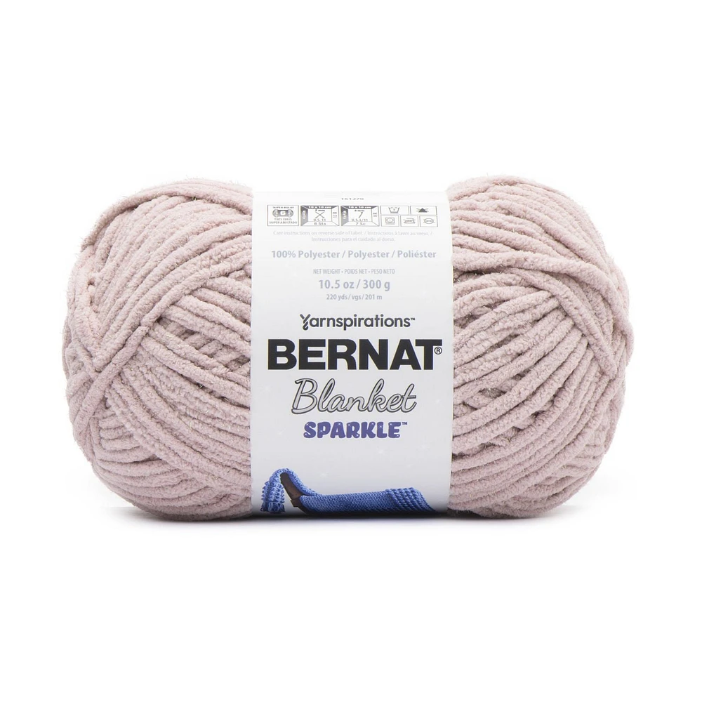 Bernat® Blanket Sparkle™ Yarn, Polyester #6 Super Bulky, 10.5oz/300g, 220 Yards, Blanket yarn with shimmer