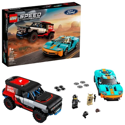 LEGO Speed Champions Ford GT Heritage Edition and Bronco R 76905 Toy Building Kit (660 Pieces), Includes 660 Pieces, Ages 8+