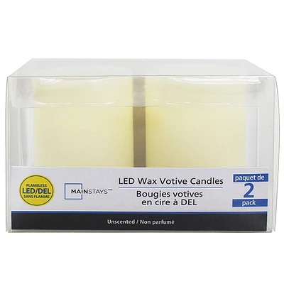 Mainstay 2PK LED Wax Votive Candles