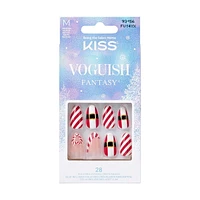 KISS Voguish Fantasy Holiday Press-on Nails - Medium Length, Coffin Shaped, 28 Count, KISS Voguish