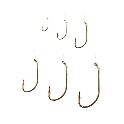 Eagle Claw Q139QH Snelled Baitholder Hooks Assortment, Bronze, 24Pk, Snelled Baitholder Hooks Assor