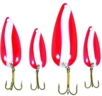 Shur Strike SS-3065-DB Casting Spoon Assortment, 4pc per card, 48 cards per box, 3.25cm up to 7cm, Yellow Five of Diamonds, Red and White, Casting Spoon Assortment, Yell