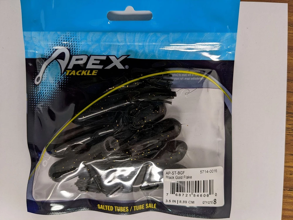 Apex AP-ST-BGF Salted Tube Black Gold Flake 3.5" 8 Pack