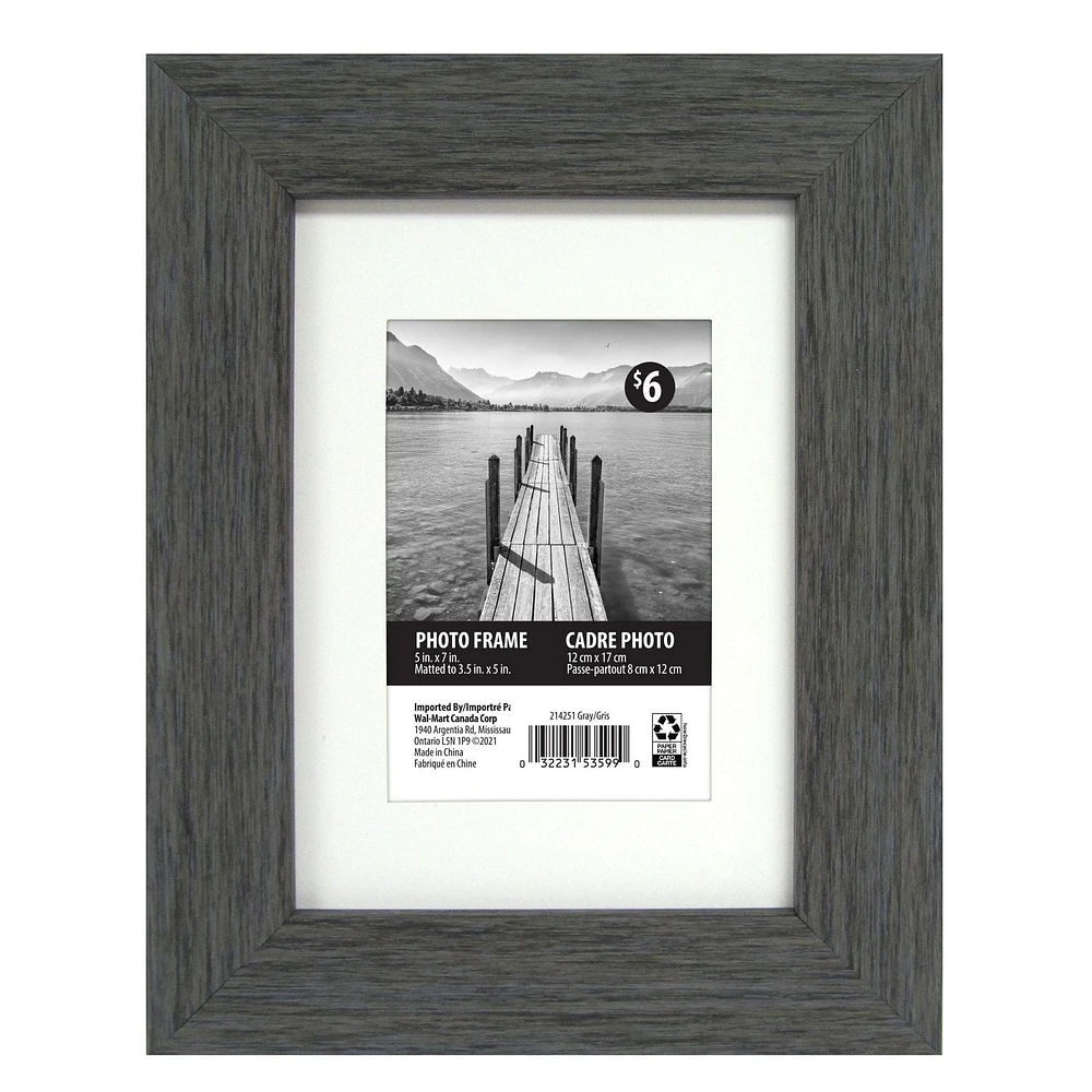 Tinta Matted Dark Grey Photo Frame, Textured dark gray