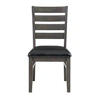 Topline Home Furnishings Gray Wooden Ladder Back Dining Chairs