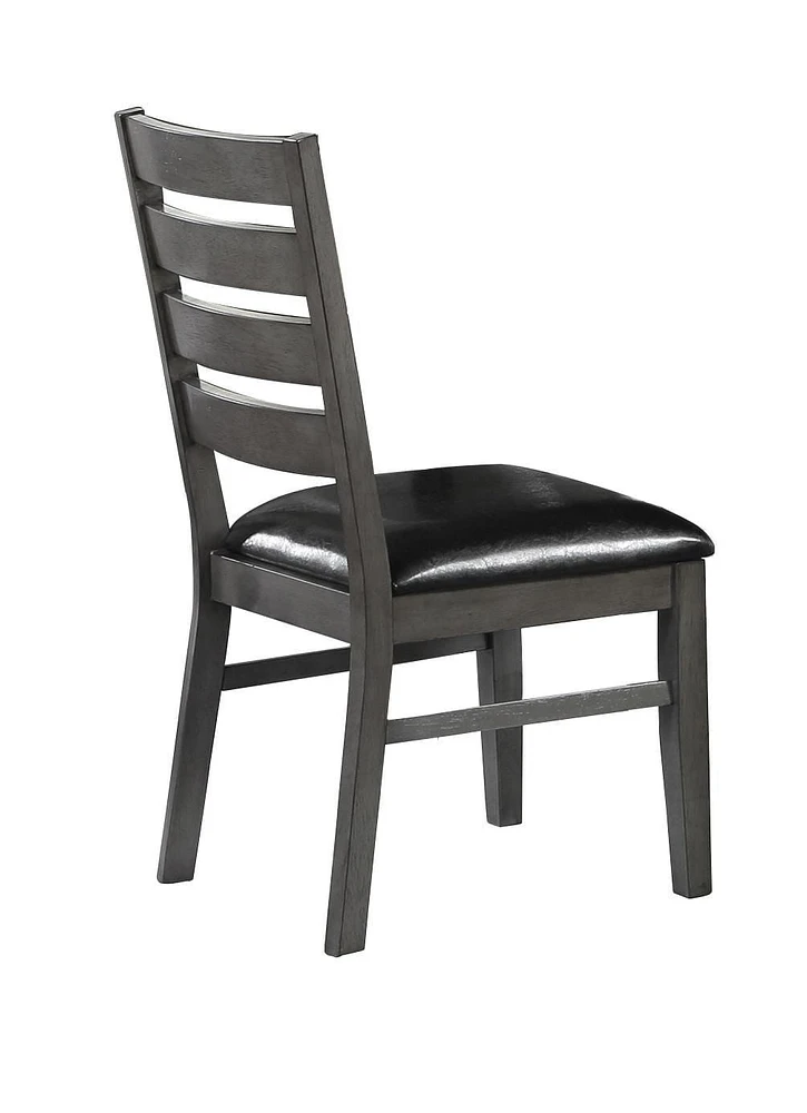 Topline Home Furnishings Gray Wooden Ladder Back Dining Chairs