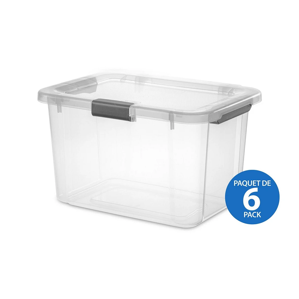 Sterilite 28 L HingeLID Box Flat Gray