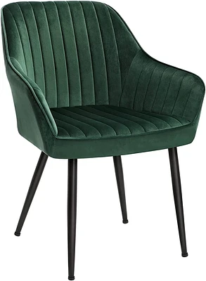 Boutique Home Velvet Dining Room Accent Chair with Armrests