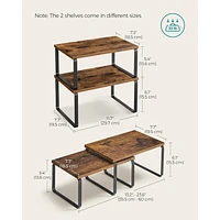 Boutique Home Set of 2, Versitile Kitchen, Organizing, Spice Racks - Rustic Brown and Black