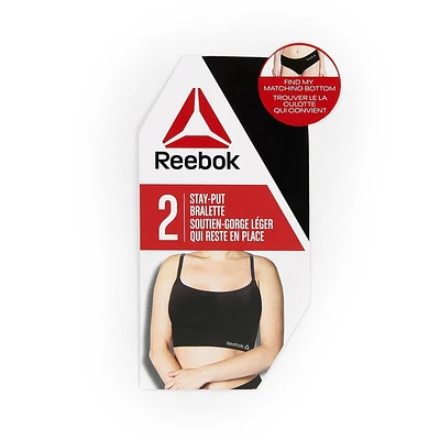 Reebok Ladies' 2 Pack Stay-Put Bralettes