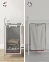 Boutique Home Laundry Hamper with 2 Removable Bags, Metal Frame, White