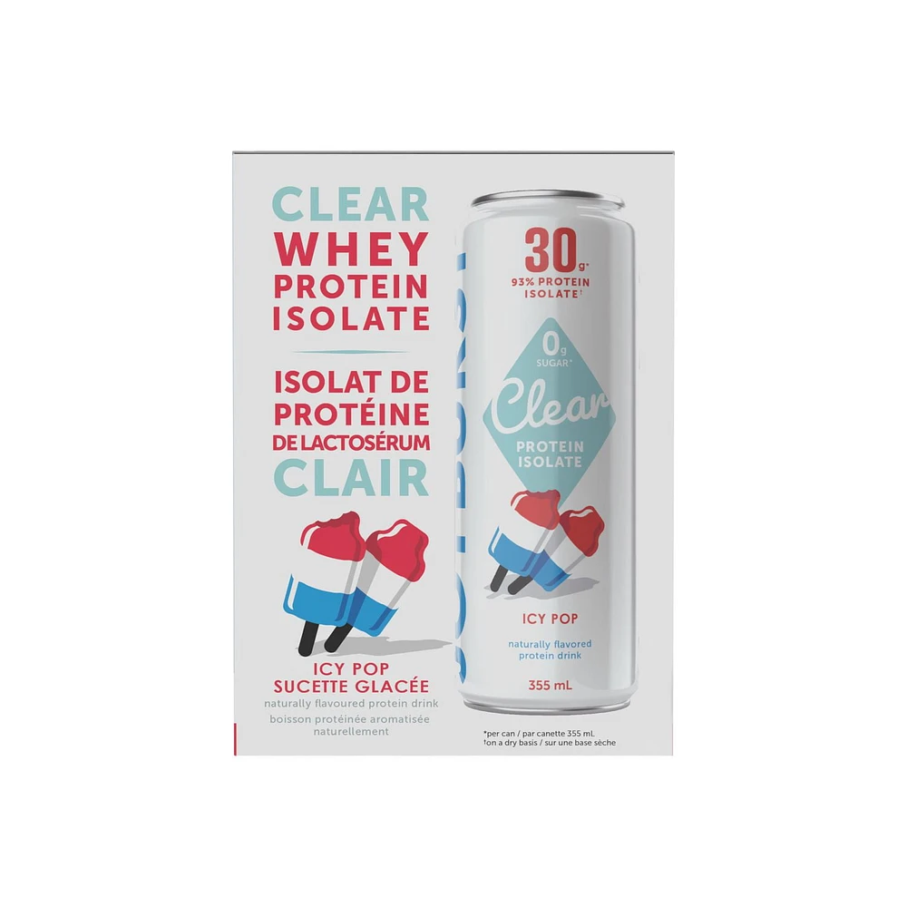 Joyburst Clear Protein Isolate Drink, Icy Pop, 4 x 355mL