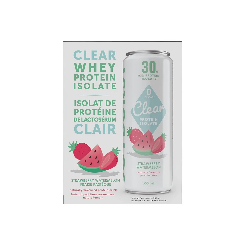 Joyburst Clear Protein Isolate Drink, Strawberry Watermelon, 4 x 355mL