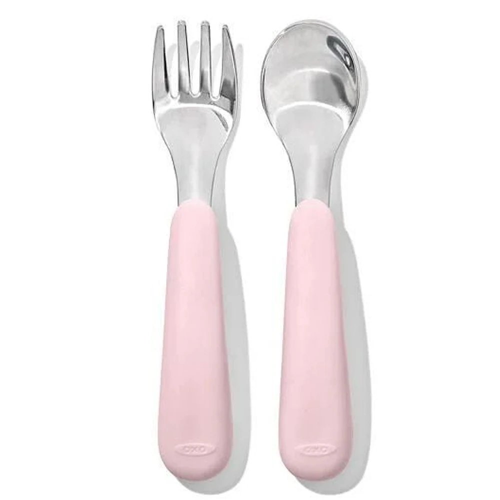 Oxo Tot Fork & Spoon Set - Blossom - 12 months +