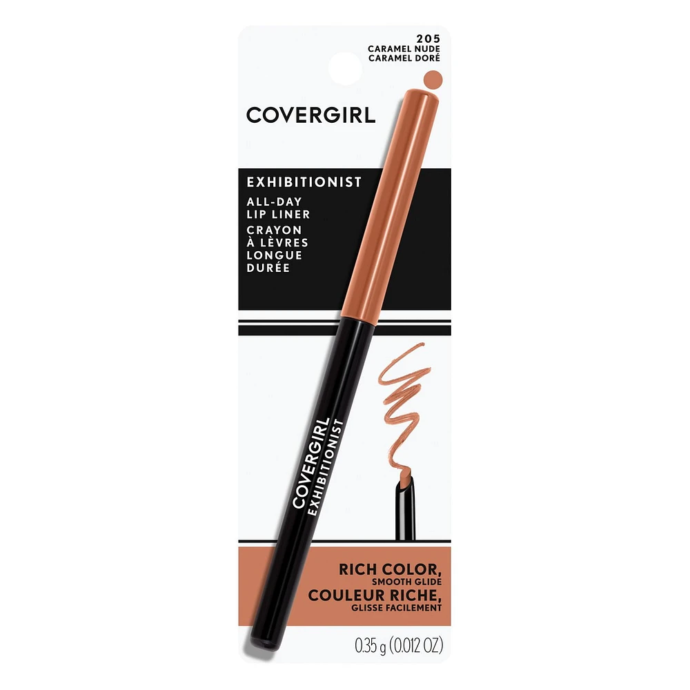 Covergirl Exhibitionist All-Day Lip Liner, Retractable Tip, Easy application, Smudge, Transfer, Mask - Proof, 100% Cruelty-Free