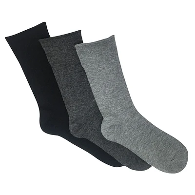 Secret® Bamboo Roll Top Crew Socks 3pk, Fits shoe sizes 6-10