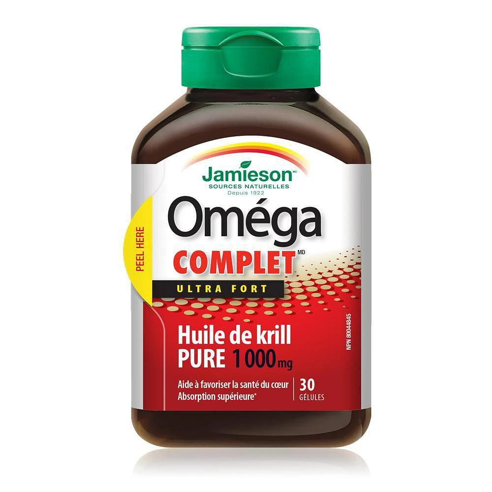 Jamieson Omega Complete Ultra Strength Super Krill Oil 1,000 mg Softgels, 30 softgels