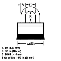 Master Lock 1-1/2” Laminated Steel Warded Padlock, 4 Pack; 8596Q