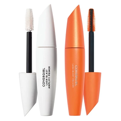 COVERGIRL Pack éco. Mascara Lash Blast Volume, 10x plus de volume & Apprêt Lash Blast Amplify Primer™, booste les cils, 100% Sans Cruauté Pack économique