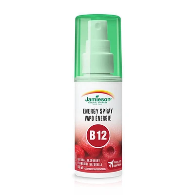 Jamieson Vitamin B12 500 mcg Energy Spray Natural Raspberry Flavour, 58 mL